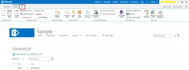 page list in sharepoint
