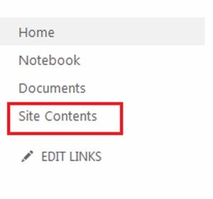 site contents from sharepoint
