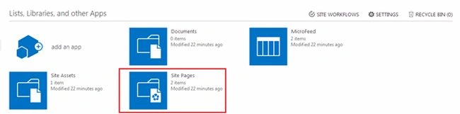 site pages