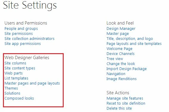 site setting page