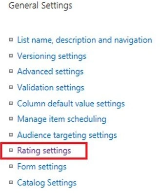 Rating settings