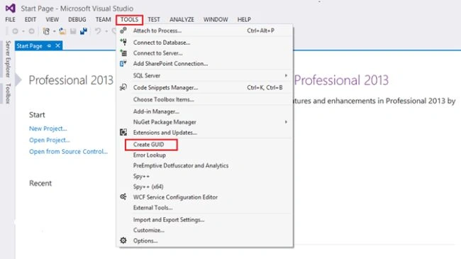 create GUID for generate new GUID