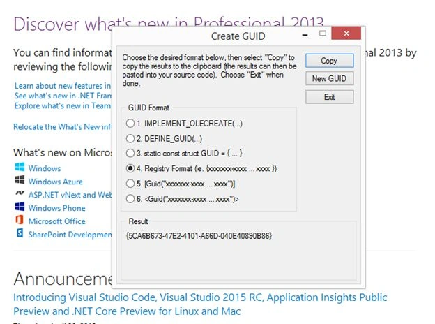 Create GUID