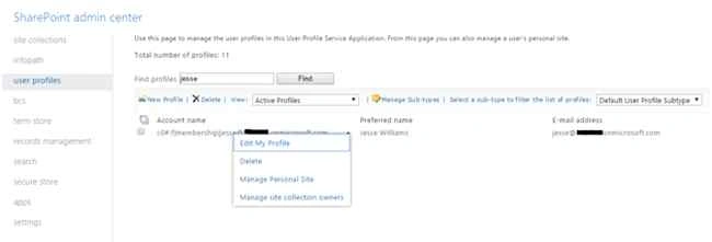 select Edit my profile