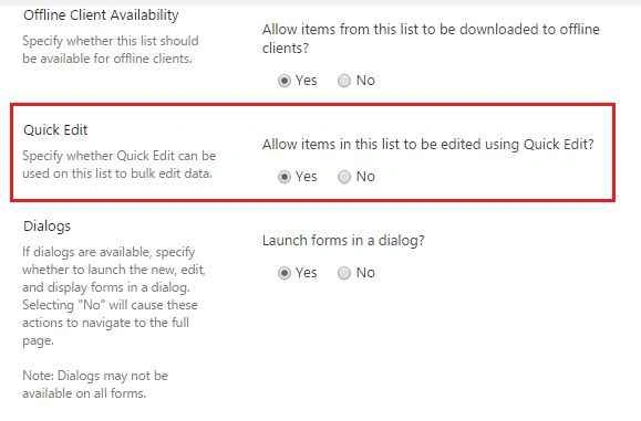 advanced settings page