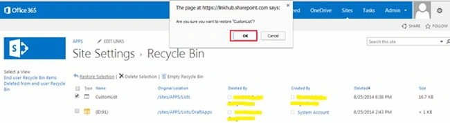 restore selection