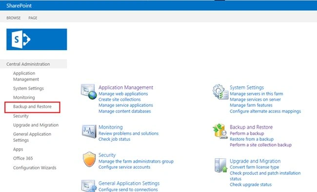 backup and restore