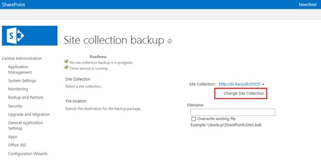 change site collection