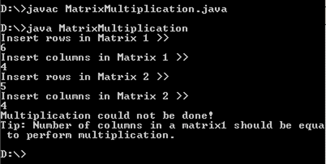 Matrix Multiplication in Java