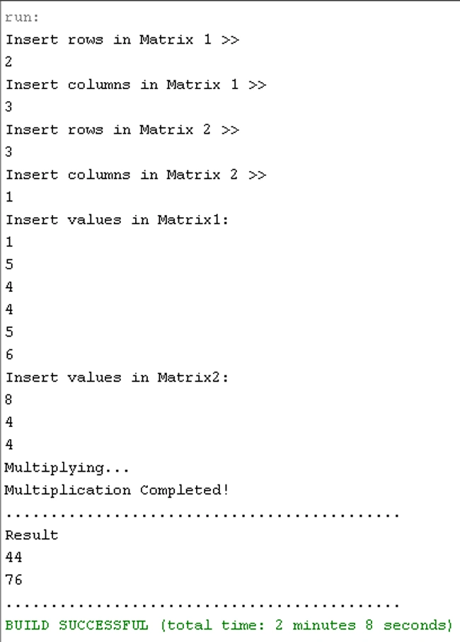 Matrix Multiplication in Java