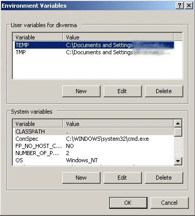 set java path in xp