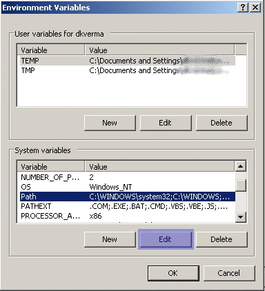 set java path