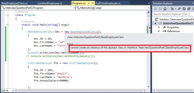 compile time error