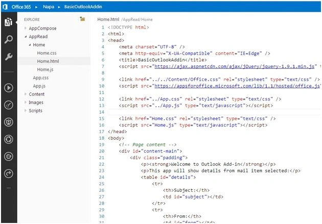 solution BasicOutlookAddIn