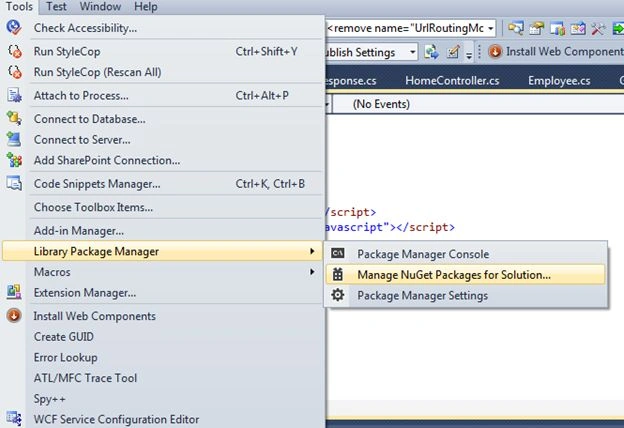 Manage NuGet Packages for Solution