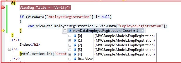 Check ViewData null value