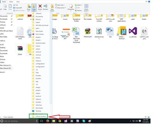 Drop-down menu