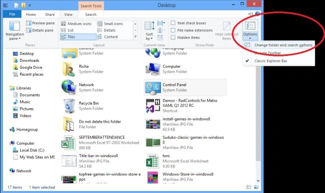 Change folder