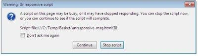 warning Unresponsive script