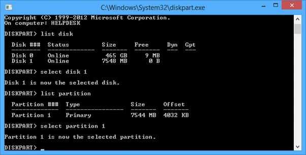 Select partition