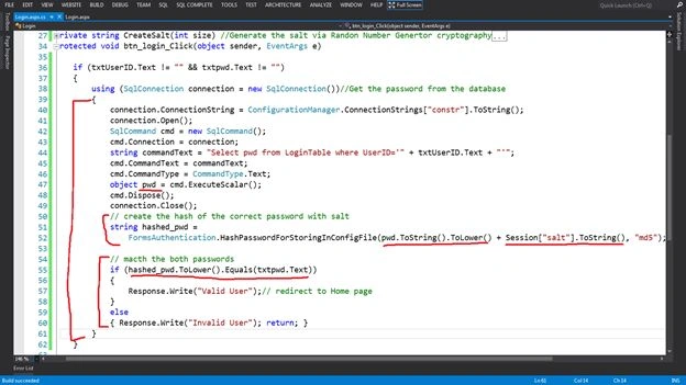 JavaScript code for login button