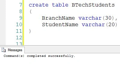 Create a table