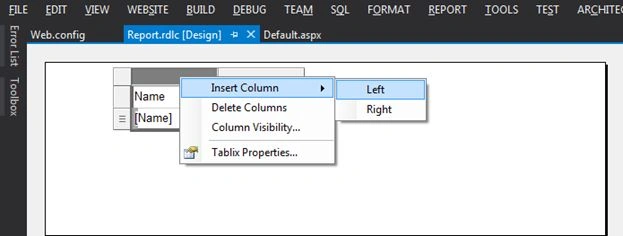 Insert a new column