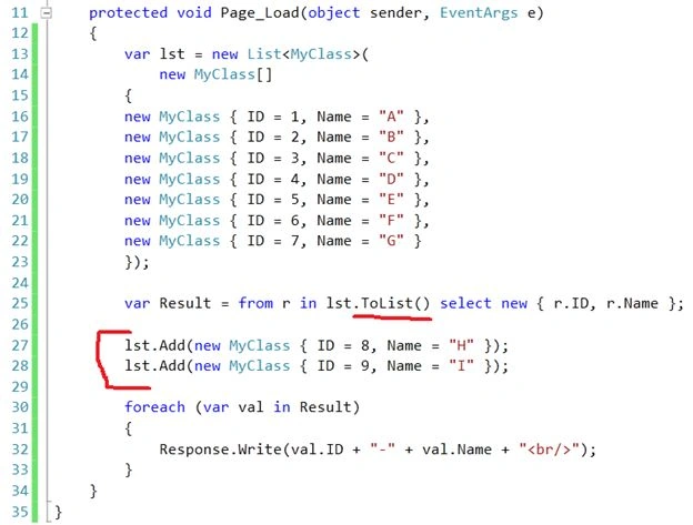 ToList extension method