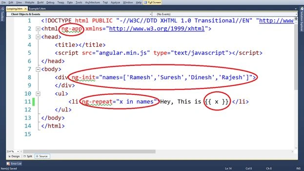 Directives and Data binding expression