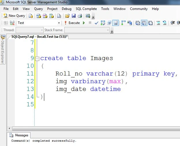 Create Table