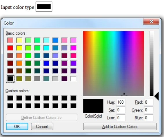 Input Color Type