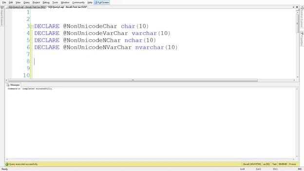 Declare four DataTypes
