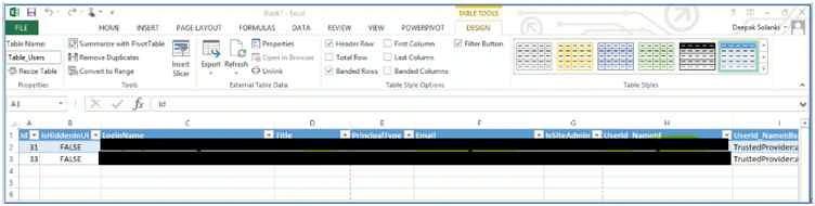 excel sheet