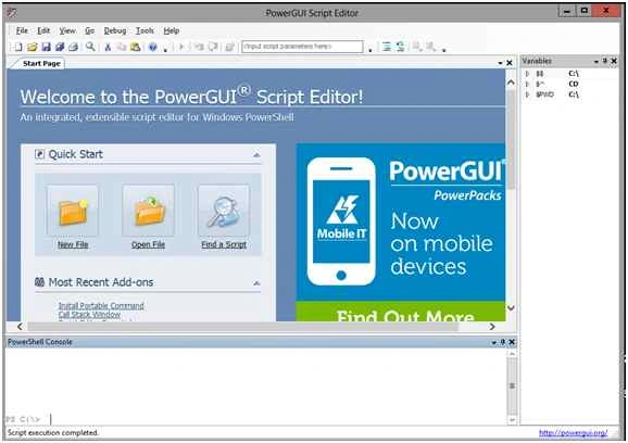 PowerGUI Script editor