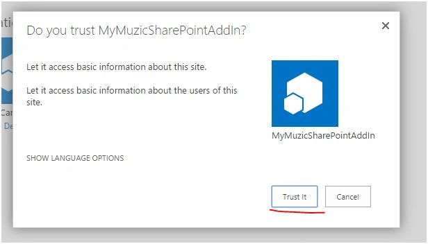 Click Trust it
