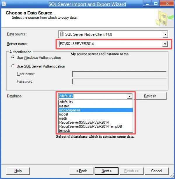 select server name