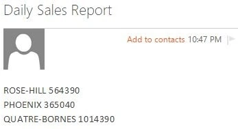 Daily sales report