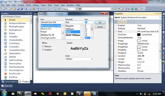 Set font and Color
