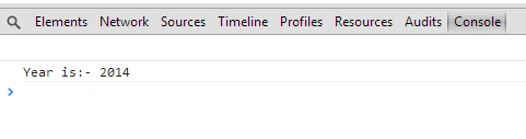 Print current year using getFullYear