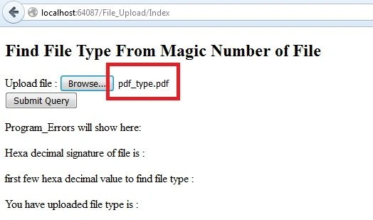 Shows file name
