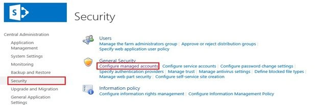 Configure Managed Account