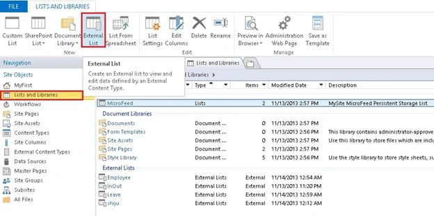 External List