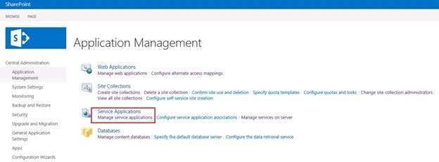 Manage service application