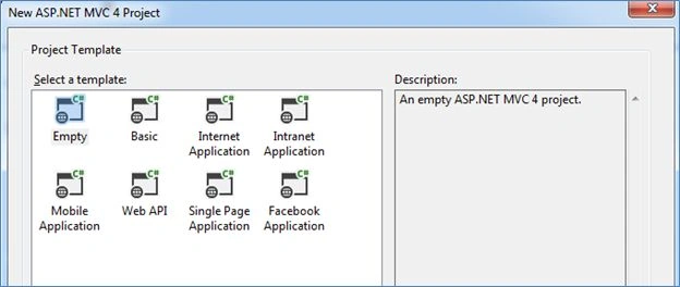 Choose Project template