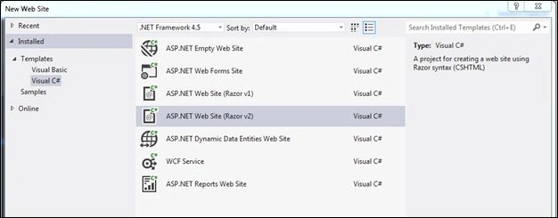 Create an ASP.NET website