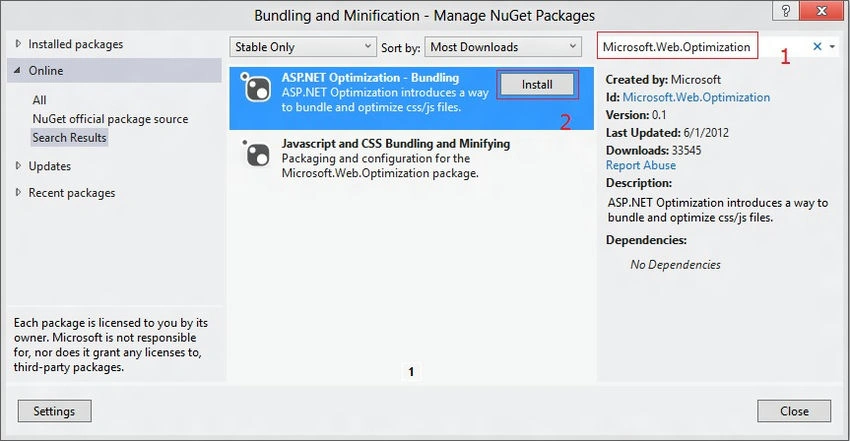ASP.NET Optimization
