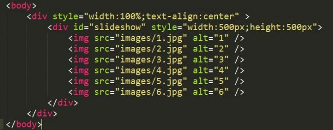 jQuery slideshow plugin Body Section