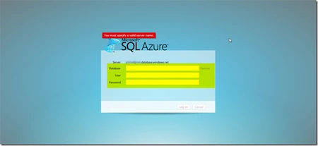 launch SQL Azure Management Portal