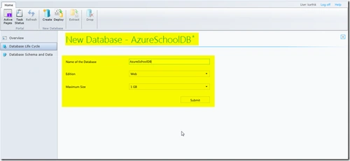 Database Name in SQL Azure Q2