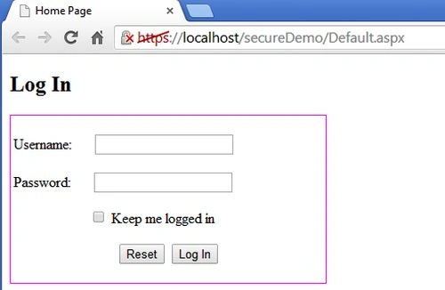 login demo page